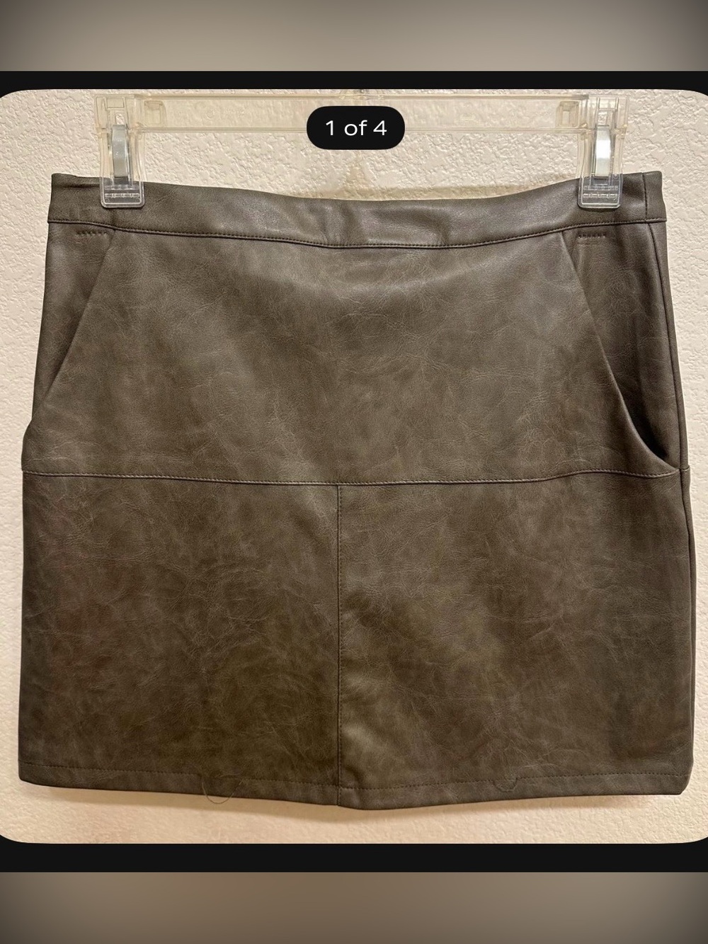 Classic Faux Leather Brown Women's Skirt